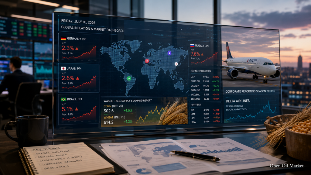 Inflation in Deutschland, Russland und Brasilien, PPI Japan, WASDE und Delta Air Lines Bericht – Hauptereignisse am 10. Juli 2026