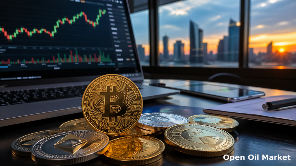 Kryptowährungsnachrichten 24. April 2026: Charts von Bitcoin und digitalen Vermögenswerten im Zusammenhang mit Finanzzentren.
