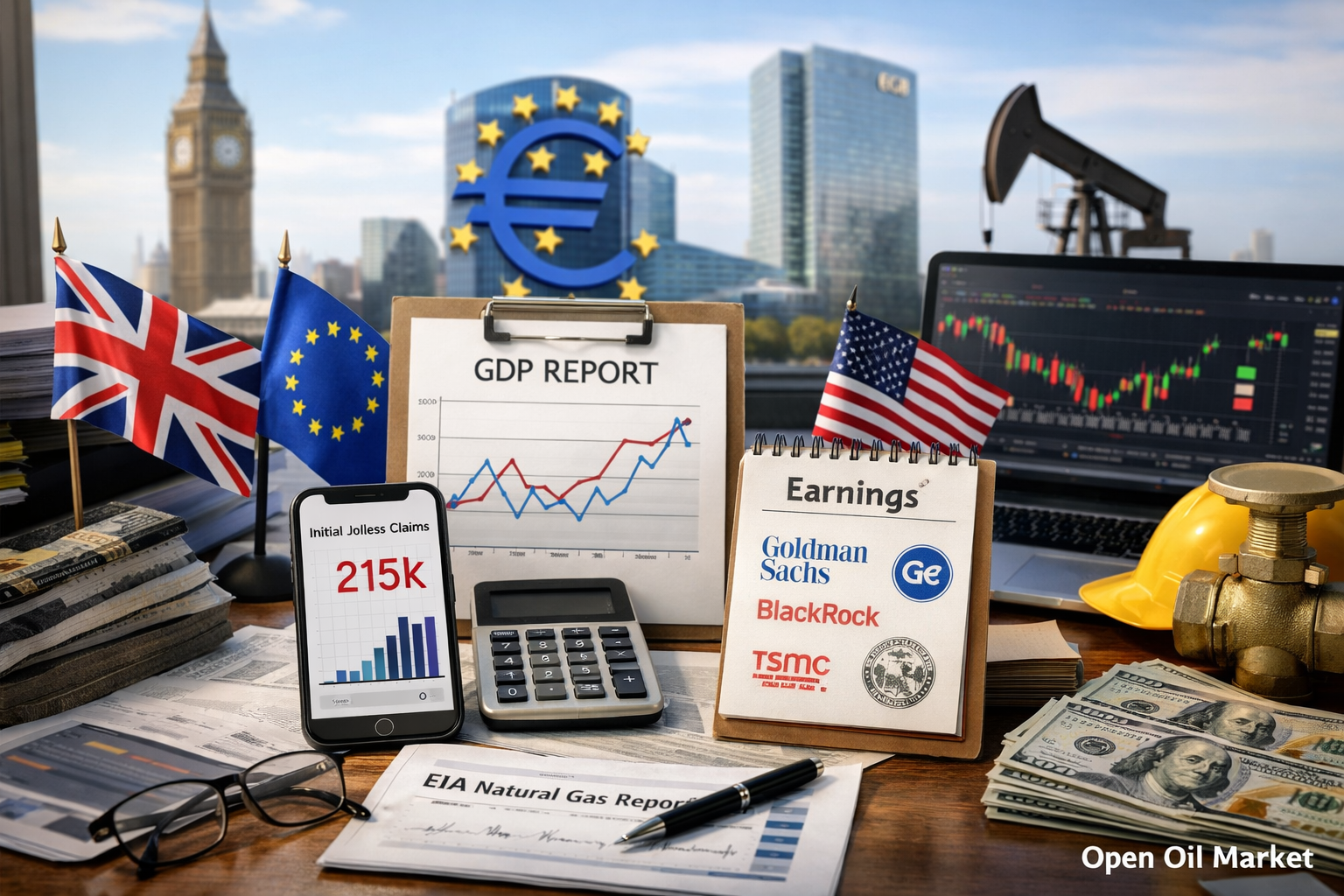 Wirtschaftliche Ereignisse und Unternehmensberichte – Donnerstag, 15. Januar 2026: BIP Großbritanniens, Bulletin der EZB, Anträge auf Arbeitslosengeld