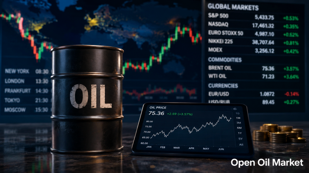 Analyse der wirtschaftlichen Ereignisse und Unternehmensberichte am 13. Juni 2026, globale Märkte, Öl, Indizes S&P 500, Euro Stoxx 50, Nikkei 225 und MOEX.