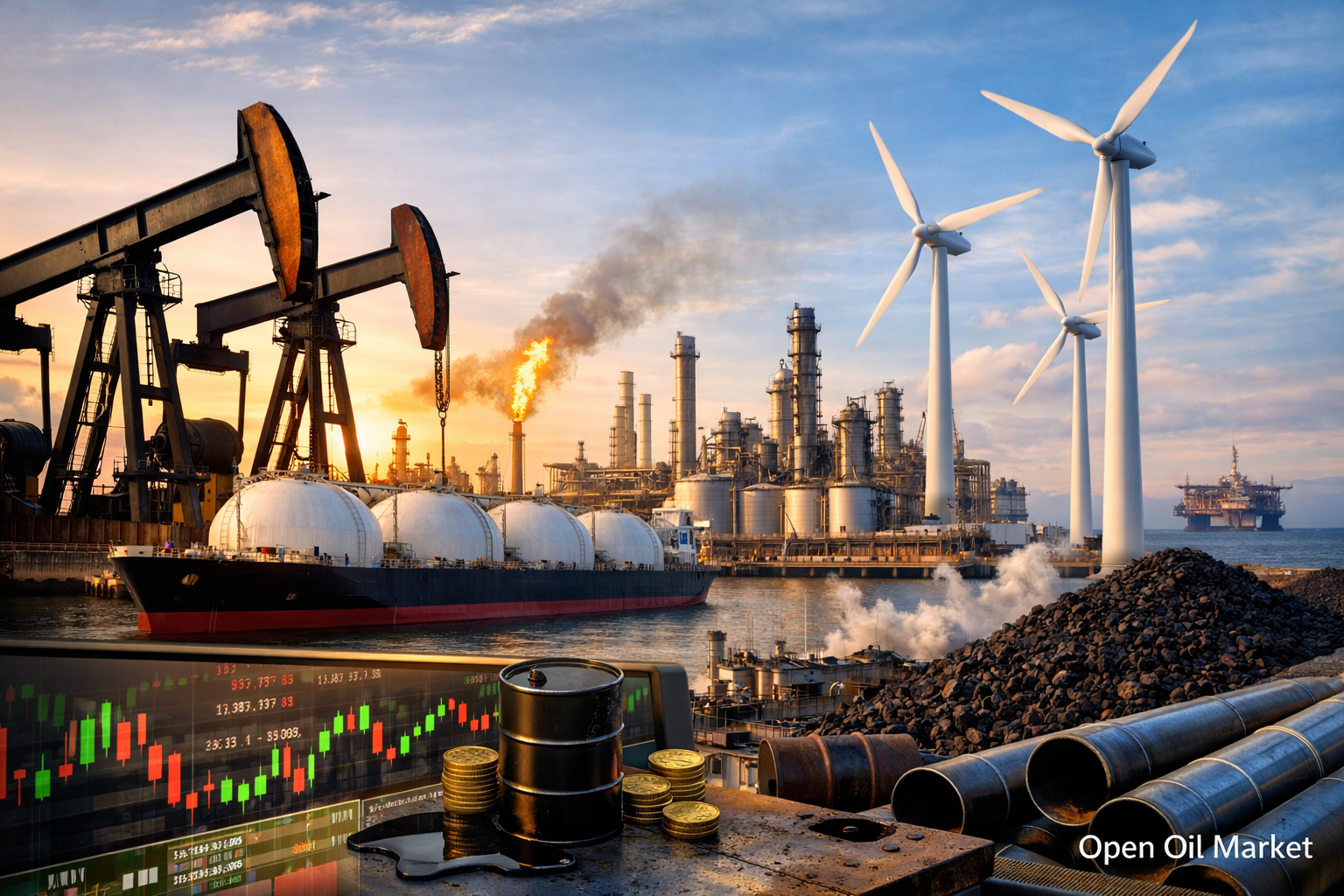 Nachrichten über Öl und Gas sowie Energie — Sonntag, den 15. Februar 2026: Brent, Gas und EE