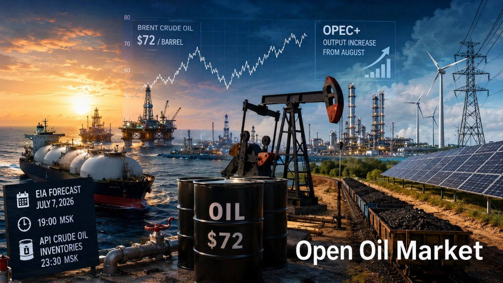 Nachrichten über Erdöl und Energie – Dienstag, 7. Juli 2026: Brent, OPEC+, EIA-Prognose und API-Reserven