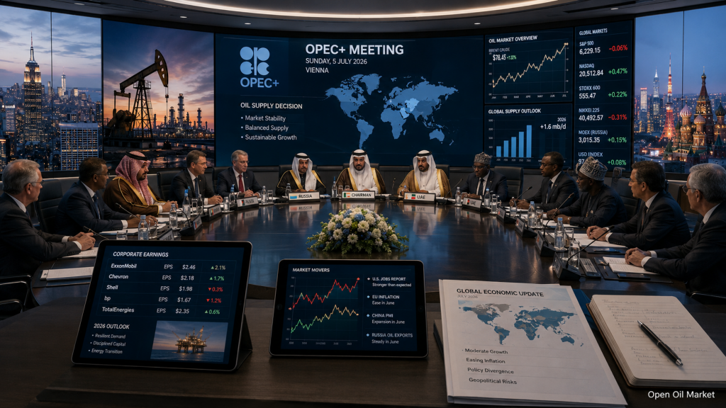 Sitzung von OPEC+ und Weltmärkte — wirtschaftliche Ereignisse und Unternehmensberichte 5. Juli 2026