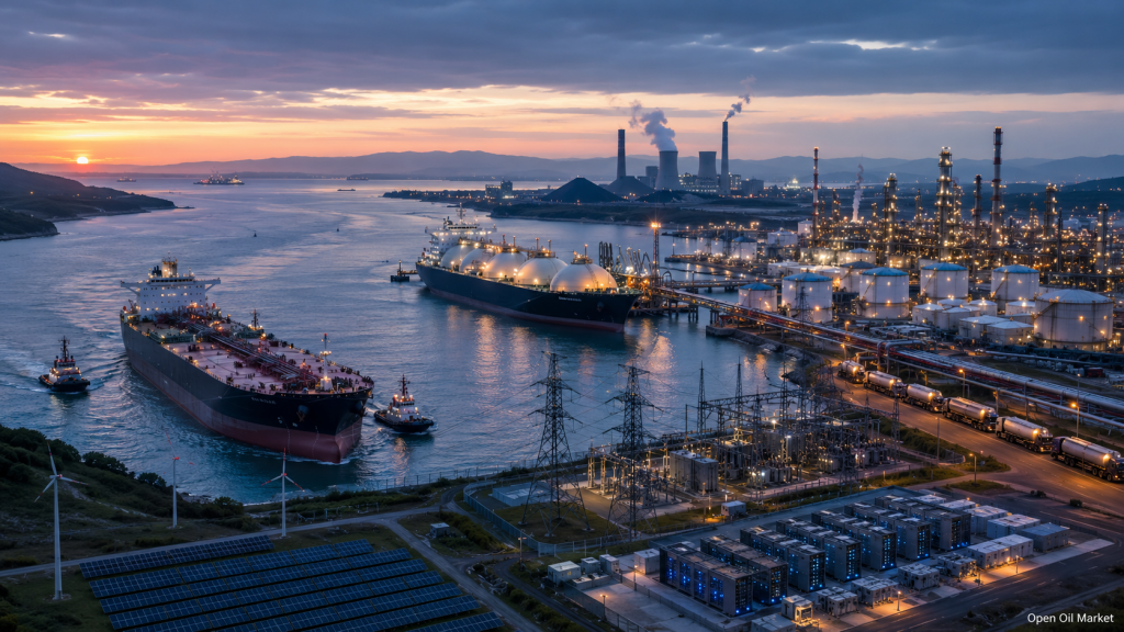 Nachrichten Öl und Gas & Energie 2. Juni 2026: Öltanker in strategischer Meerenge, LNG-Terminal, Raffinerie, Stromnetze, Rechenzentrum, Erneuerbare und Kohleverstromung