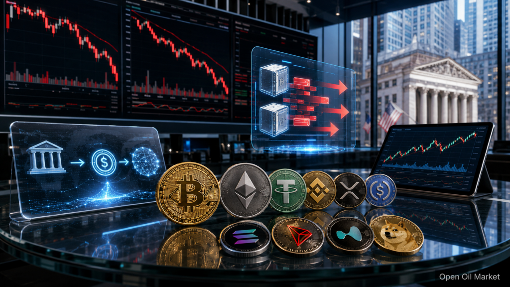 Nachrichten über Kryptowährungen am 1. Juni 2026, Bitcoin und Ethereum im Kontext von Handelsgrafiken, ETF-Abflüssen, Stablecoins und den Top-10-Kryptowährungen