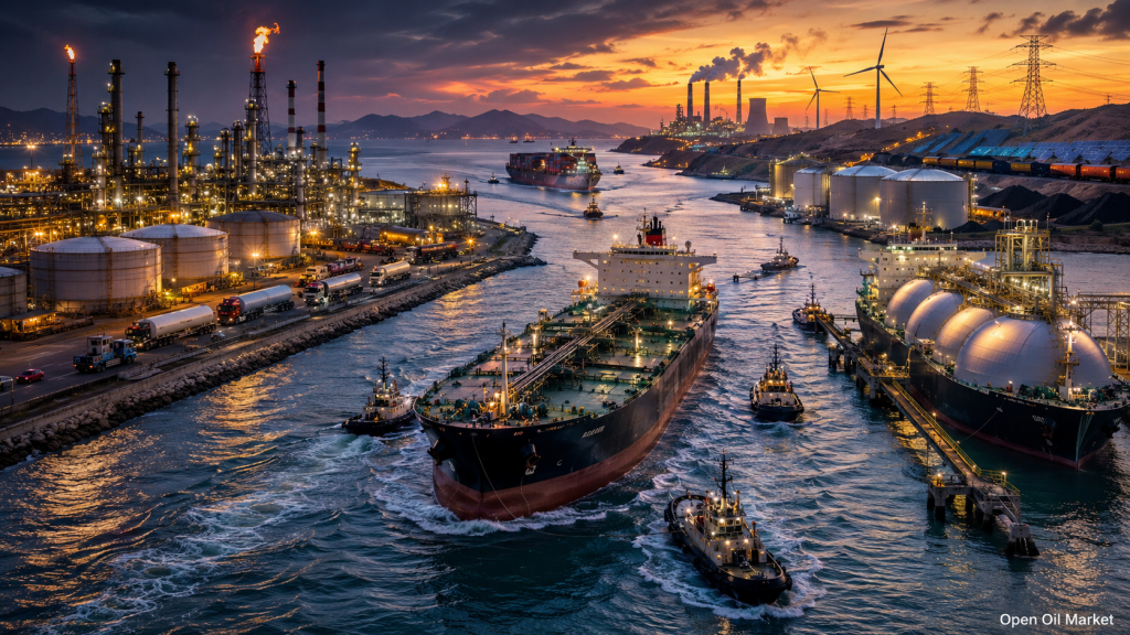 Globaler Energiemarkt am 19. Juli 2026: Öltanker, LNG-Terminals, Raffinerien, Kraftwerke, erneuerbare Energien und Kohlelogistik