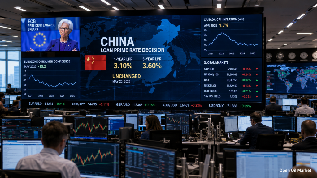 Makroökonomischer Kalender und Unternehmensberichte am 22. Juni 2026 für Investoren: LPR Chinas, Lagarde-Rede, CPI Kanada und Verbrauchervertrauen der Eurozone