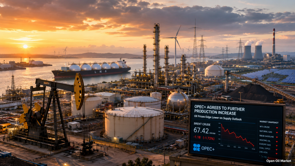 Nachrichten Öl und Energie 5. Juli 2026: OPEC+ erhöht die Produktion, Ölpreise fallen, LNG und EE verändern den Energiemarkt