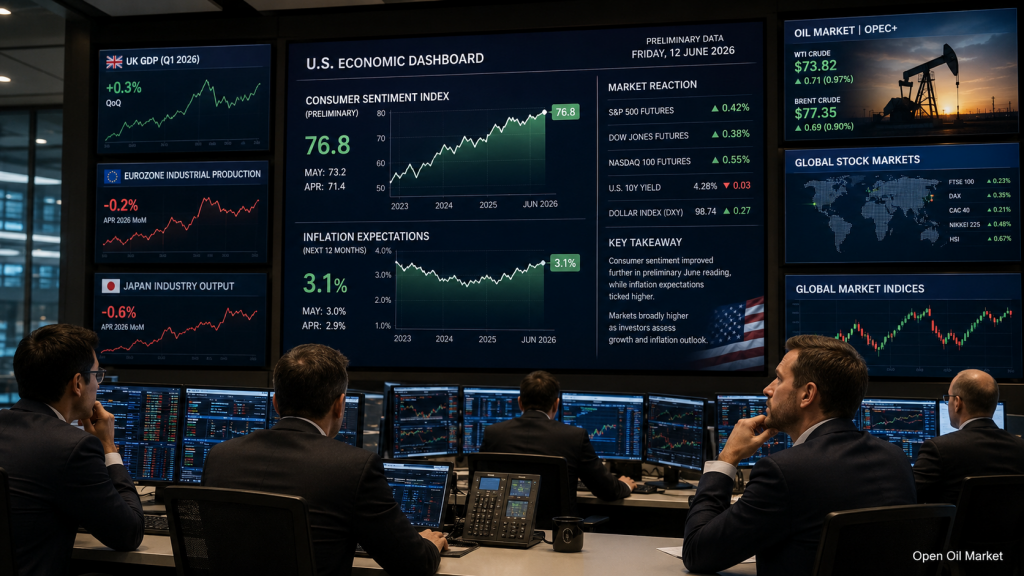 Investorenkalender: Verbraucherstimmungsindex der USA, Inflationserwartungen, OPEC-Bericht und globale Aktienmärkte 12. Juni 2026.